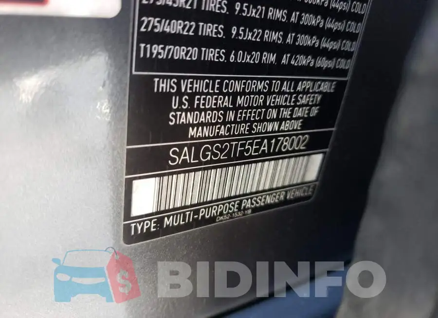SALGS2TF5EA178002 Photo# 10