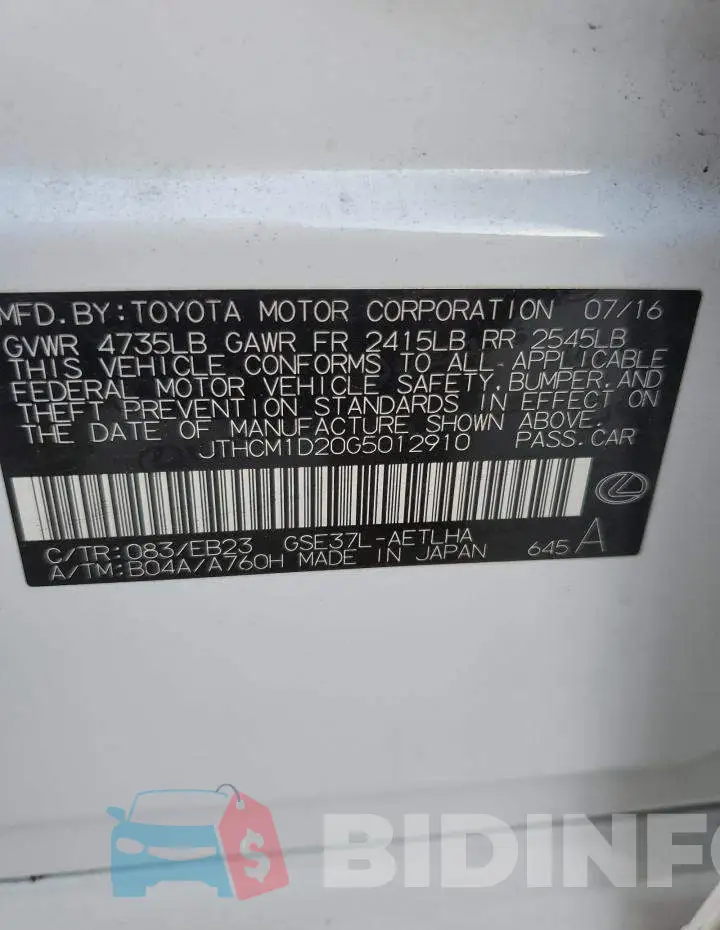 JTHCM1D20G5012910 Photo# 13