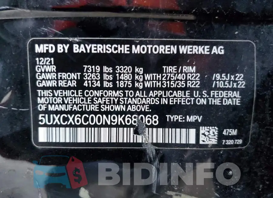 5UXCX6C00N9K68068 Photo# 13
