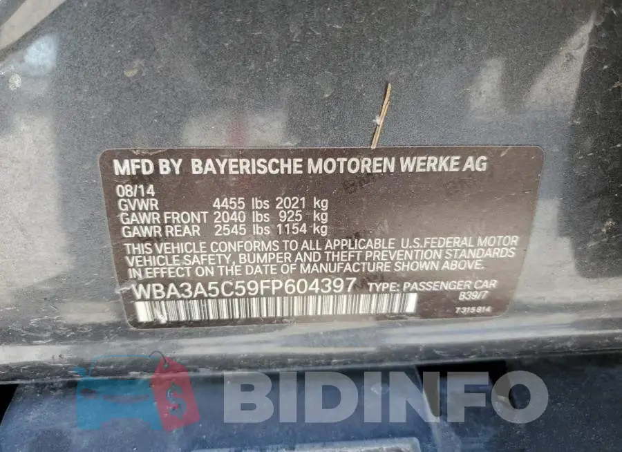 WBA3A5C59FP604397 Photo# 13