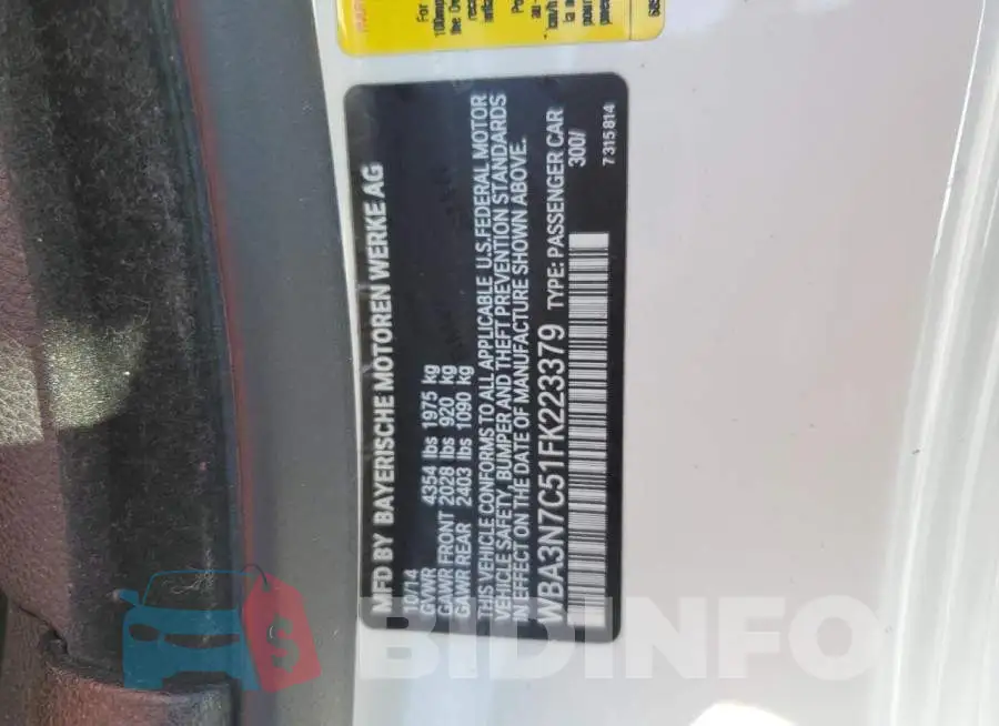 WBA3N7C51FK223379 Photo# 12
