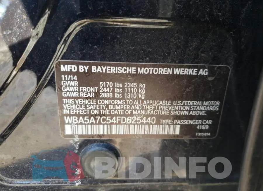 WBA5A7C54FD625440 Photo# 12