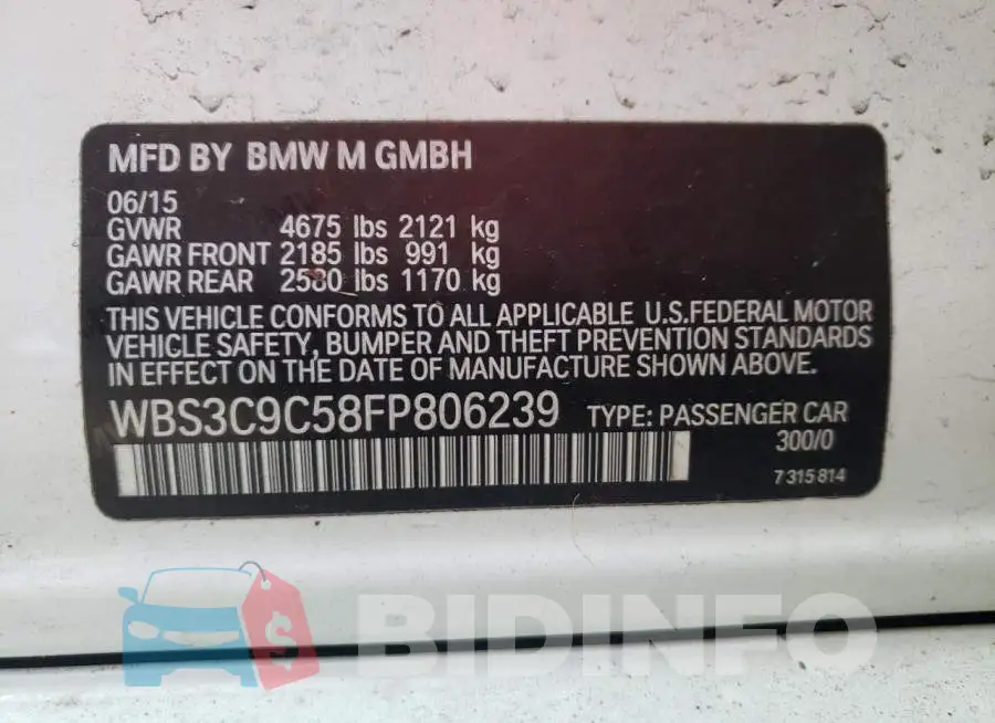 WBS3C9C58FP806239 Photo# 13