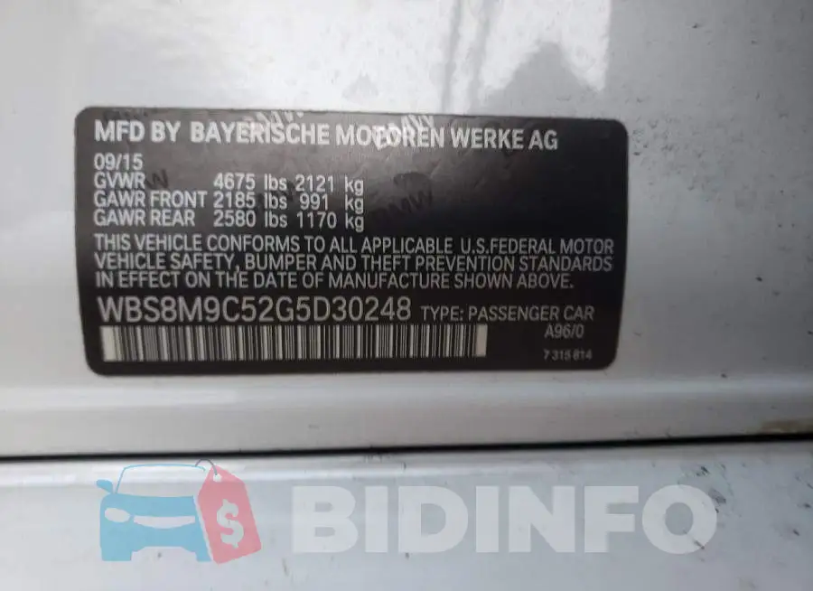 WBS8M9C52G5D30248 Photo# 13