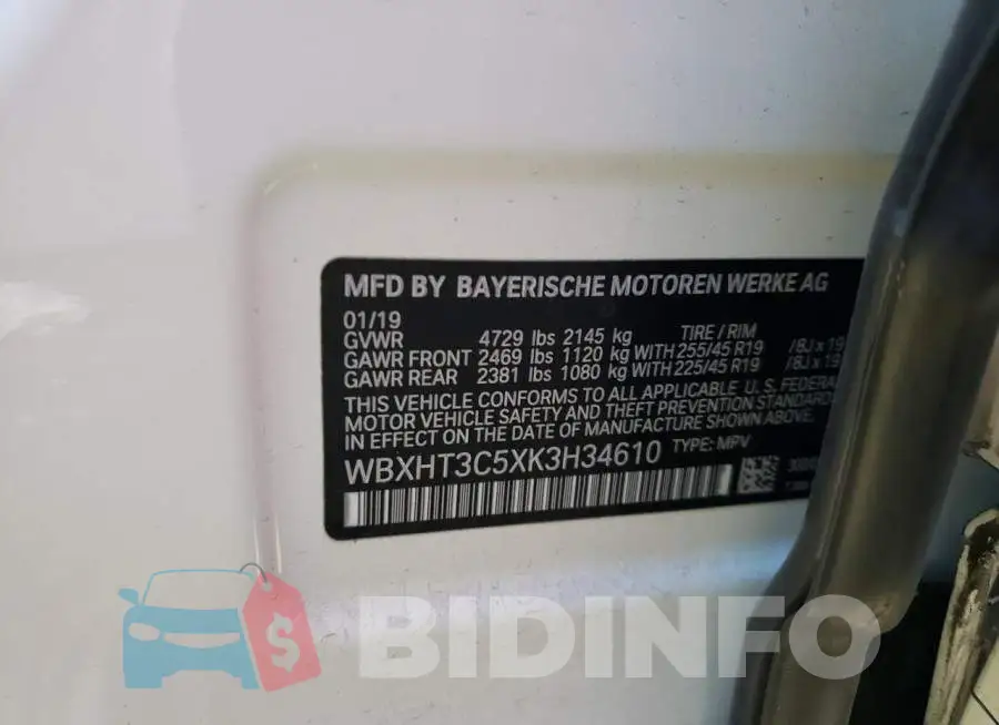WBXHT3C5XK3H34610 Photo# 13