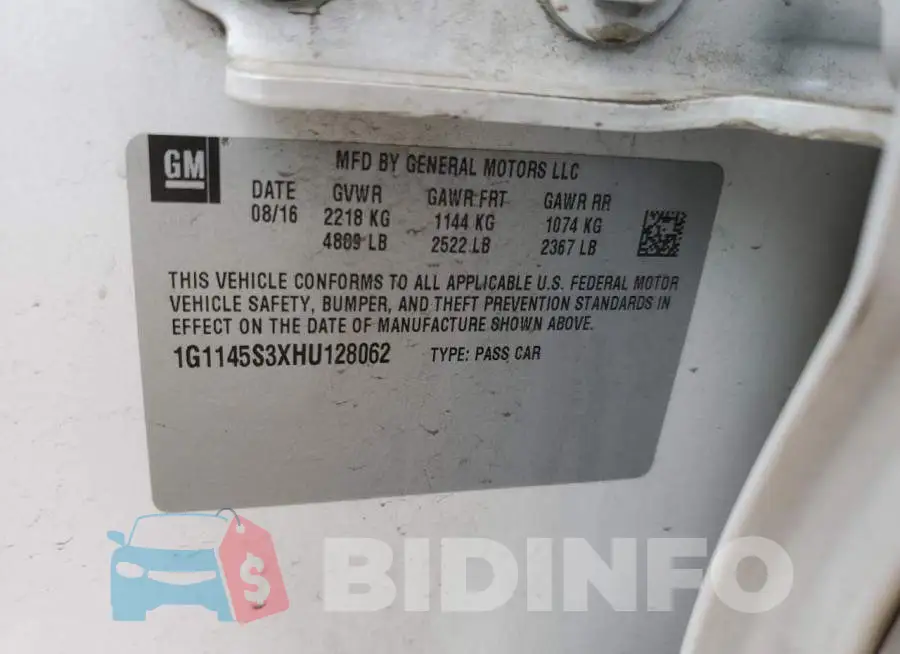 1G1145S3XHU128062 Photo# 12