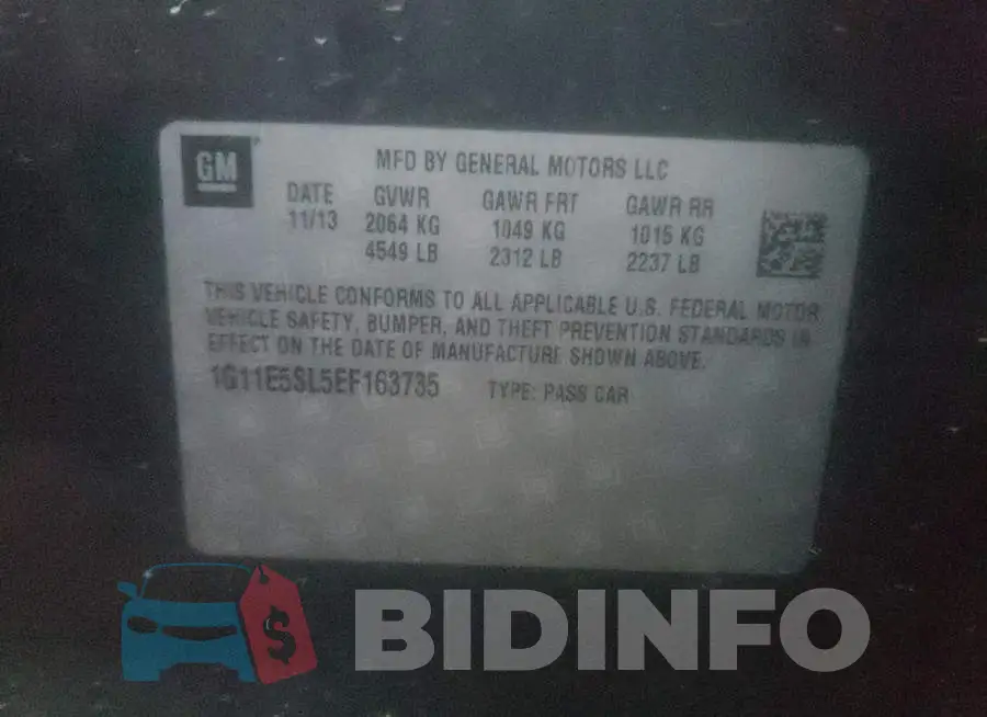 1G11E5SL5EF163735 Photo# 12