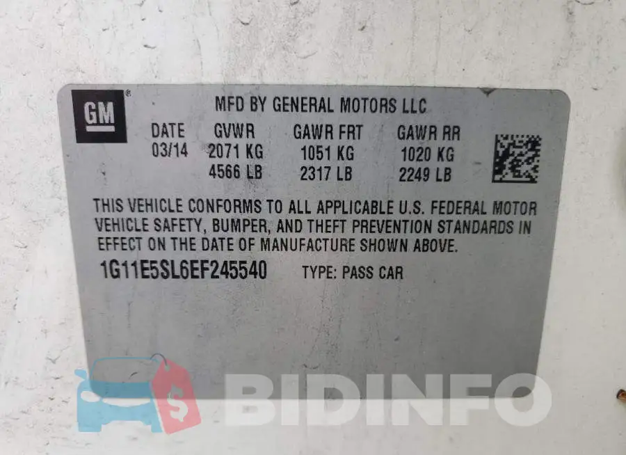 1G11E5SL6EF245540 Photo# 12