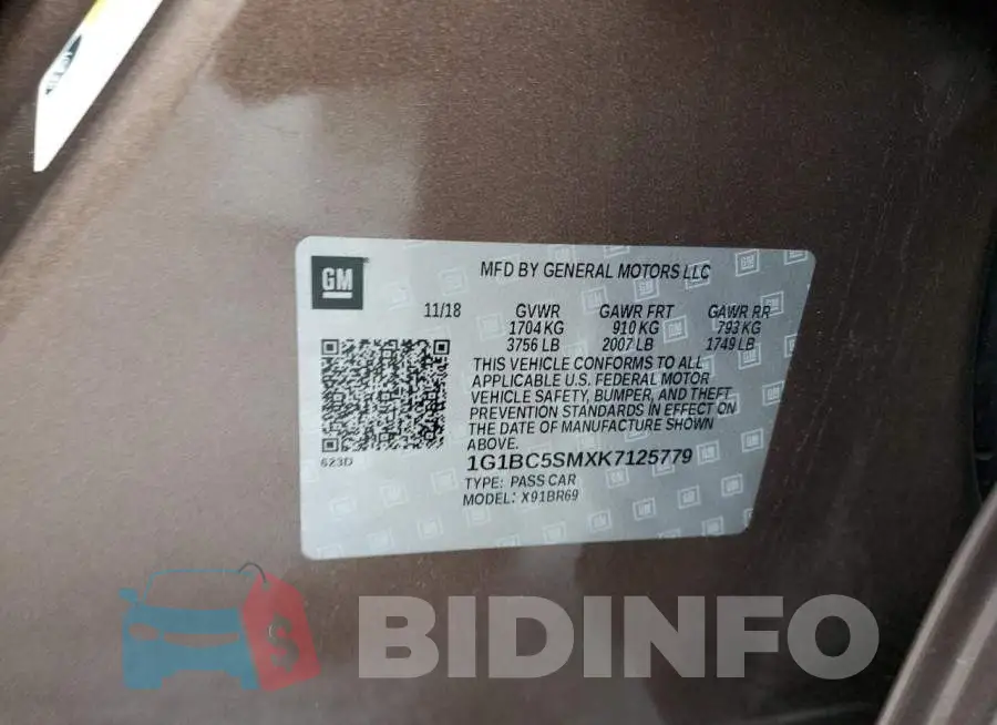 1G1BC5SMXK7125779 Photo# 12