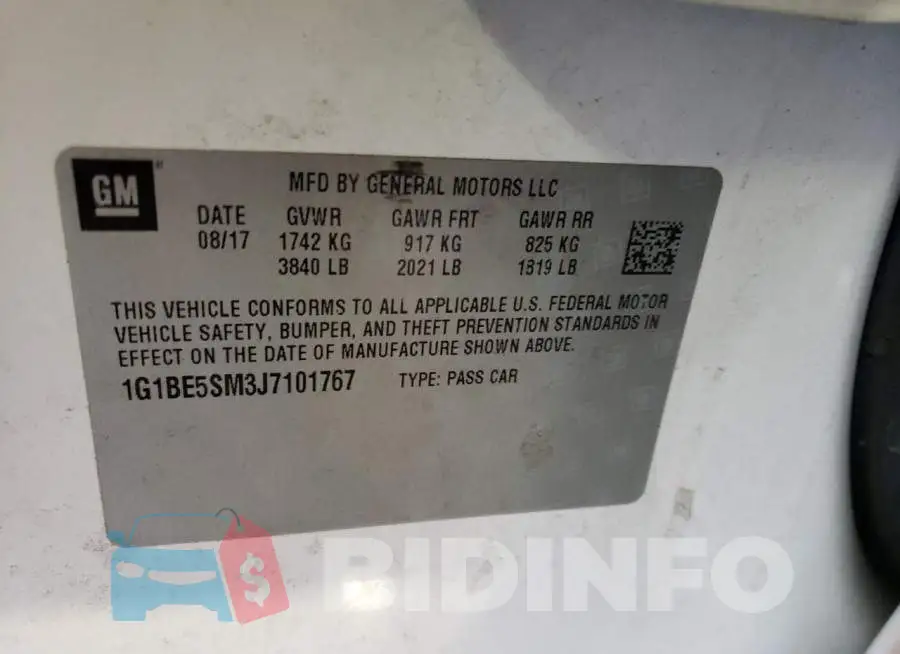 1G1BE5SM3J7101767 Photo# 12