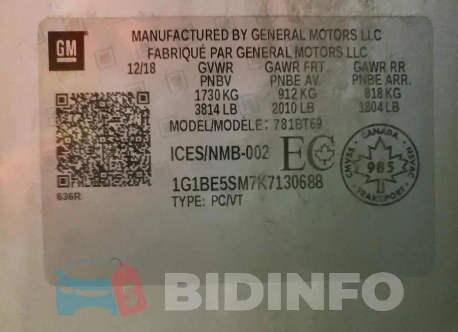 1G1BE5SM7K7130688 Photo# 12