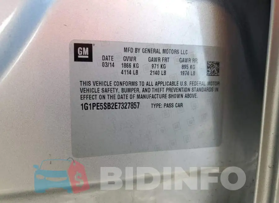 1G1PE5SB2E7327857 Photo# 12
