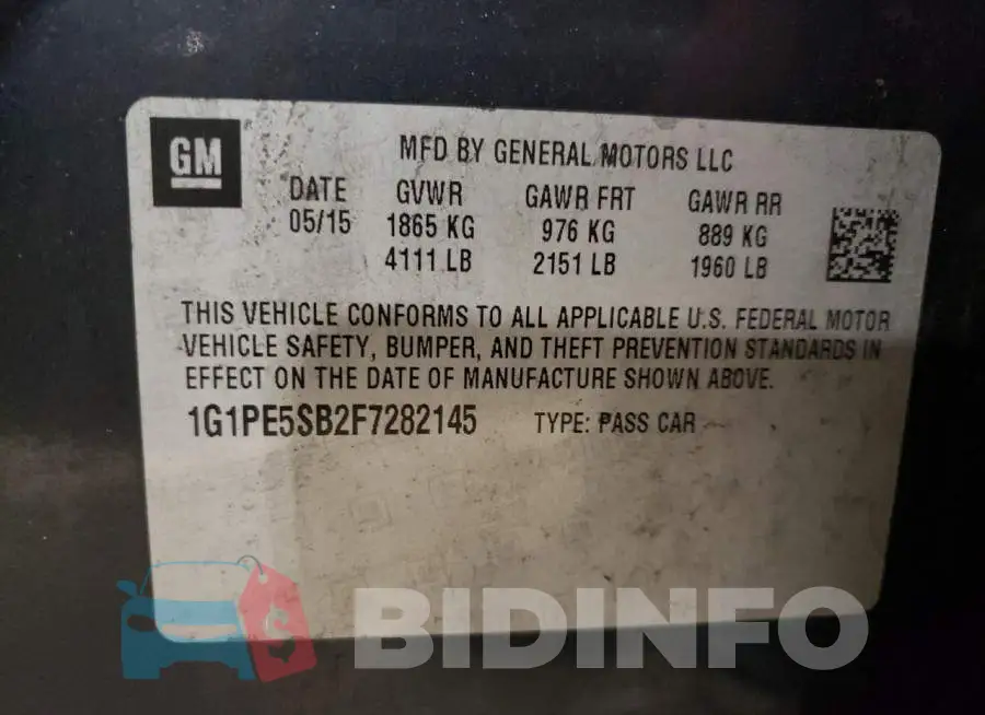 1G1PE5SB2F7282145 Photo# 12