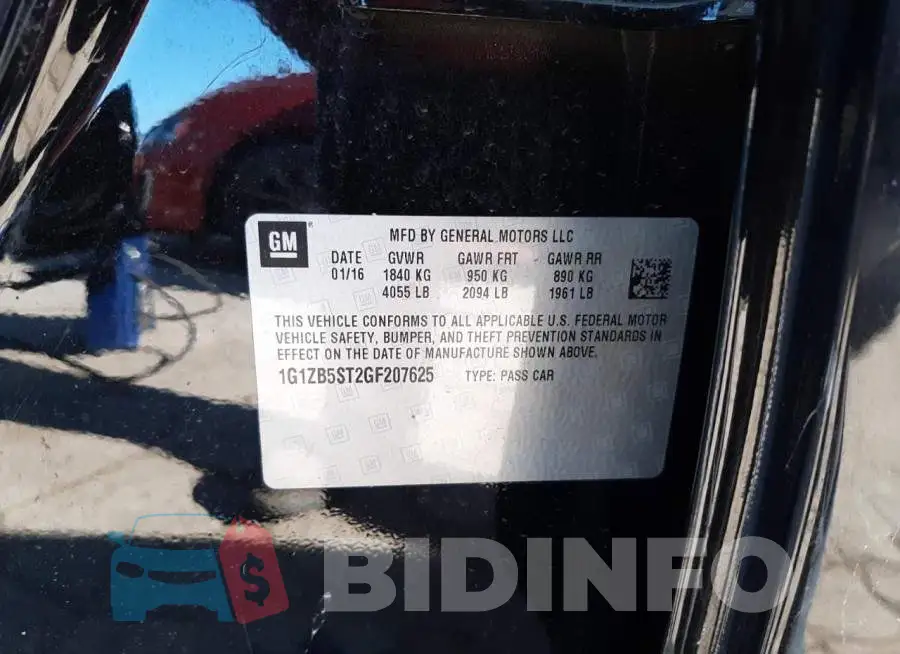 1G1ZB5ST2GF207625 Photo# 12