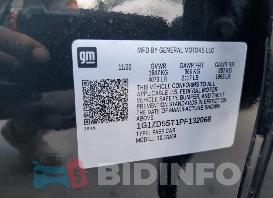 1G1ZD5ST1PF132068 Photo# 12