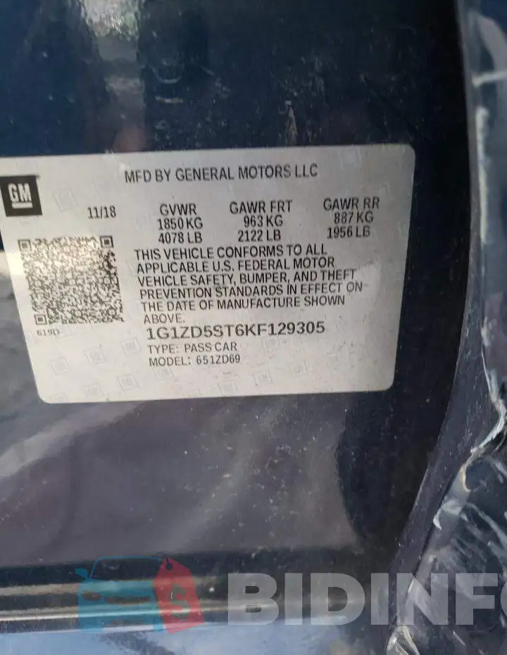 1G1ZD5ST6KF129305 Photo# 12
