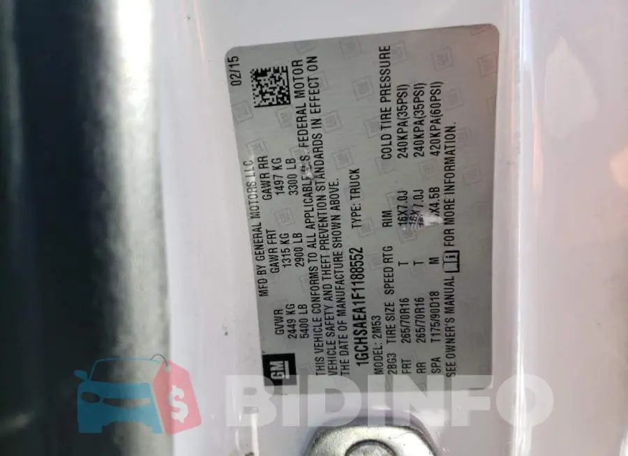 1GCHSAEA1F1188552 Photo# 12