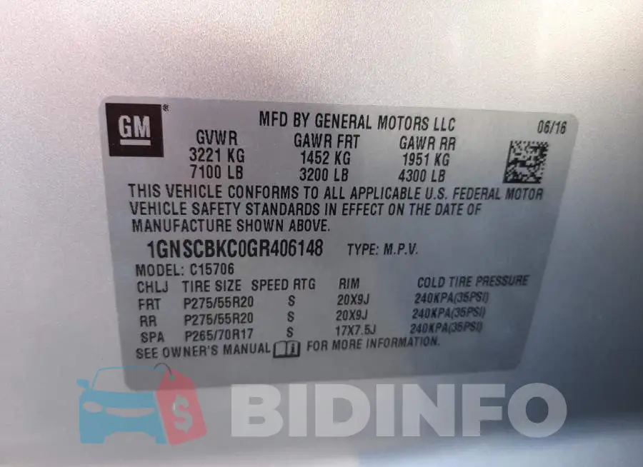 1GNSCBKC0GR406148 Photo# 13