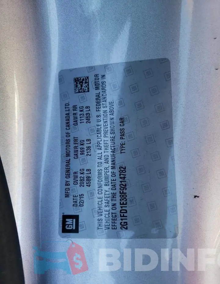 2G1FD1E38F9214782 Photo# 12