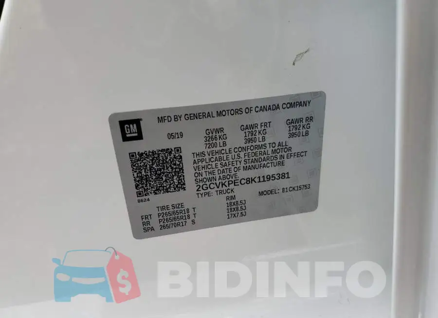 2GCVKPEC8K1195381 Photo# 12