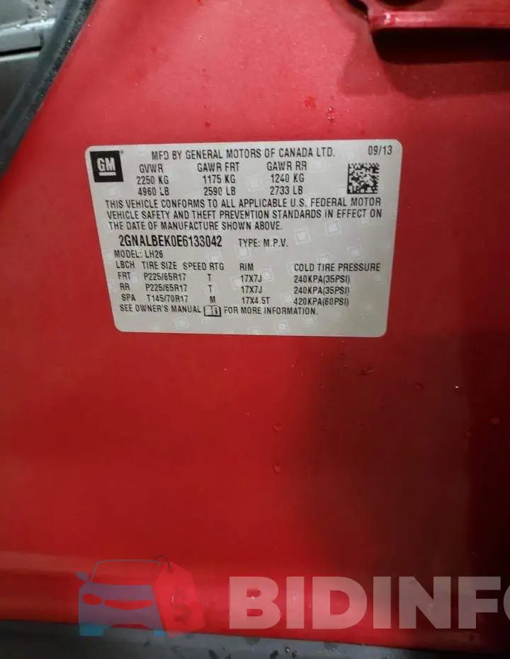 2GNALBEK0E6133042 Photo# 12