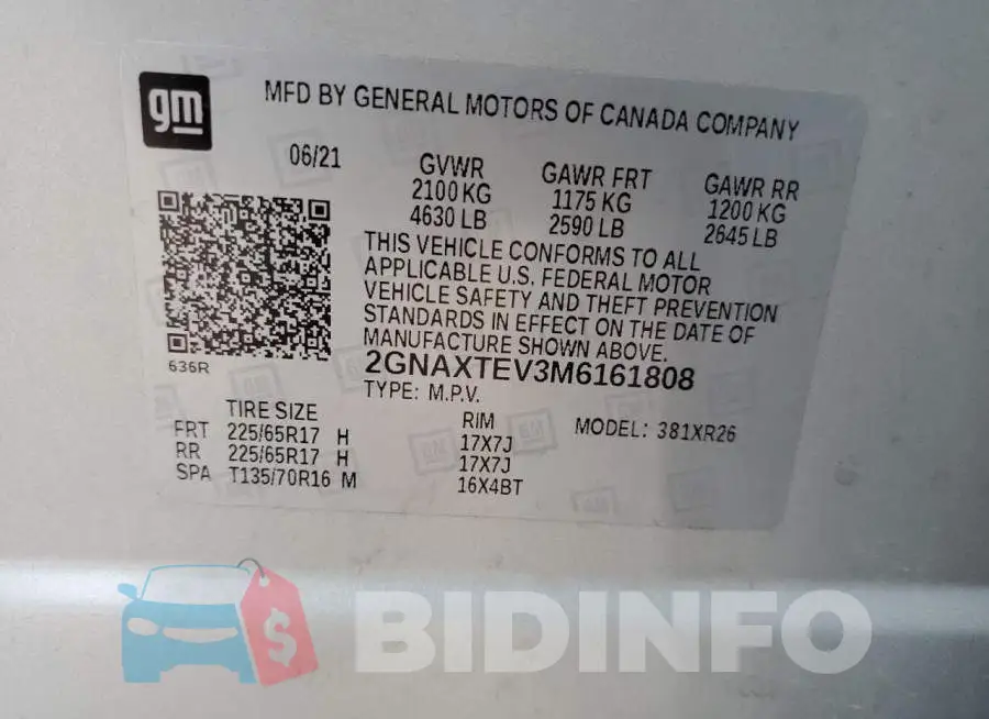 2GNAXTEV3M6161808 Photo# 13