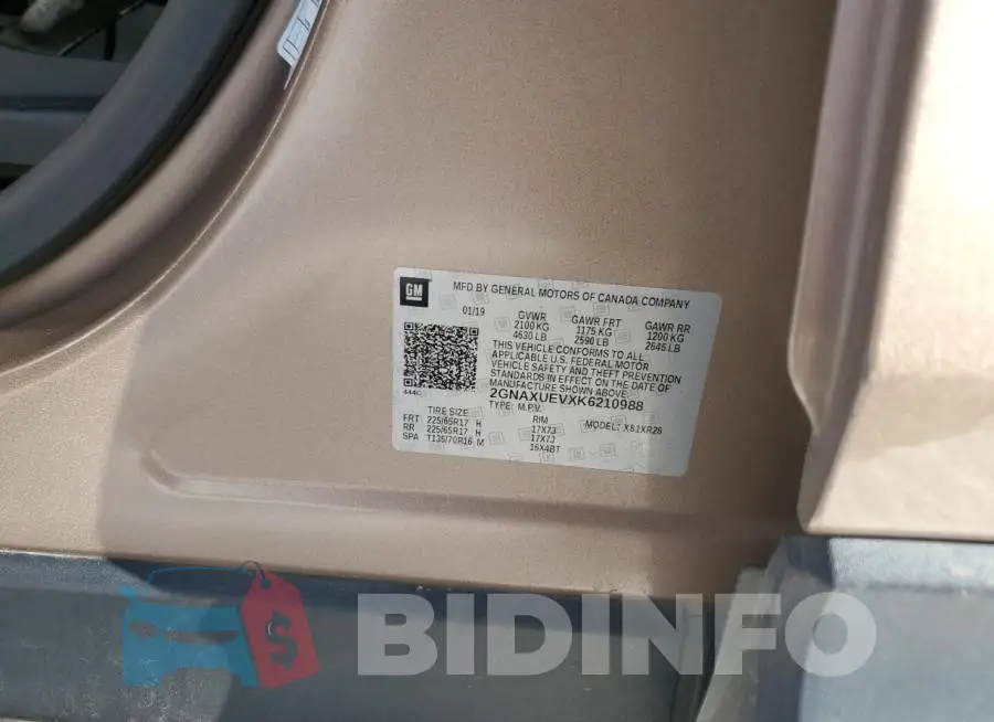 2GNAXUEVXK6210988 Photo# 14