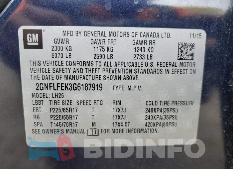 2GNFLFEK3G6187919 Photo# 12