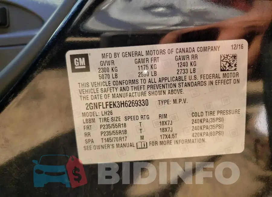 2GNFLFEK3H6269330 Photo# 10