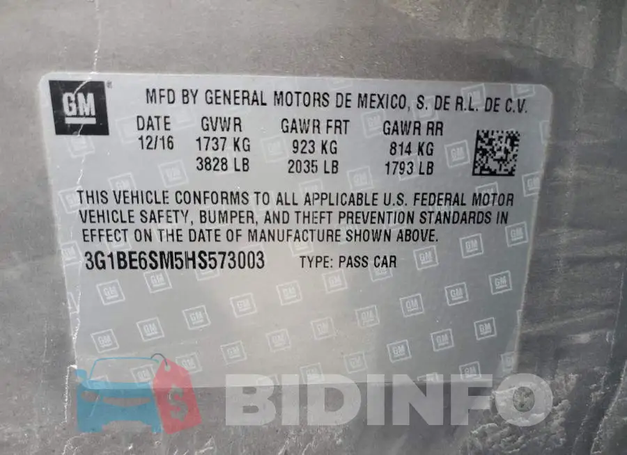 3G1BE6SM5HS573003 Photo# 13