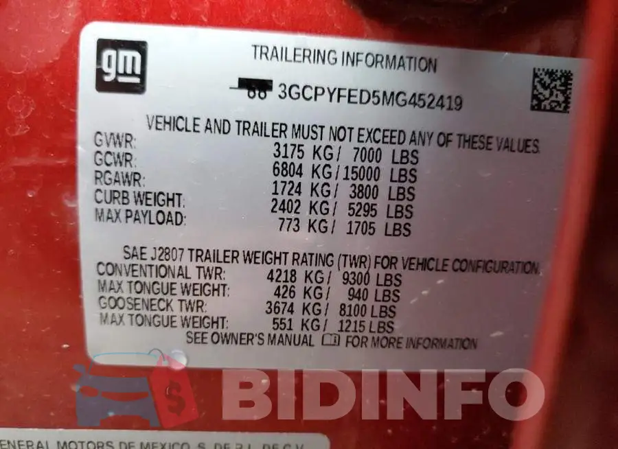 3GCPYFED5MG452419 Photo# 12