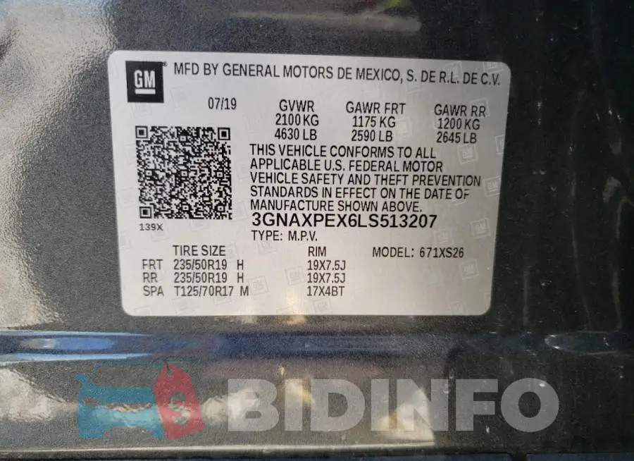 3GNAXPEX6LS513207 Photo# 14