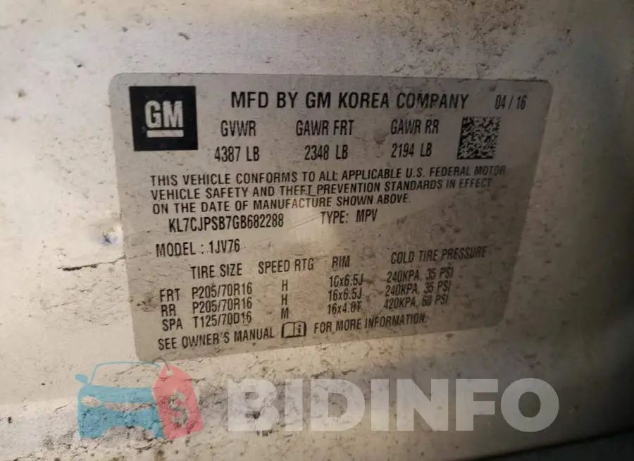 KL7CJPSB7GB682288 Photo# 12