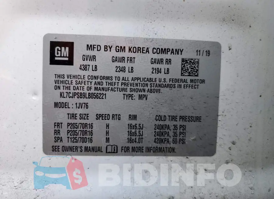 KL7CJPSB9LB056221 Photo# 13