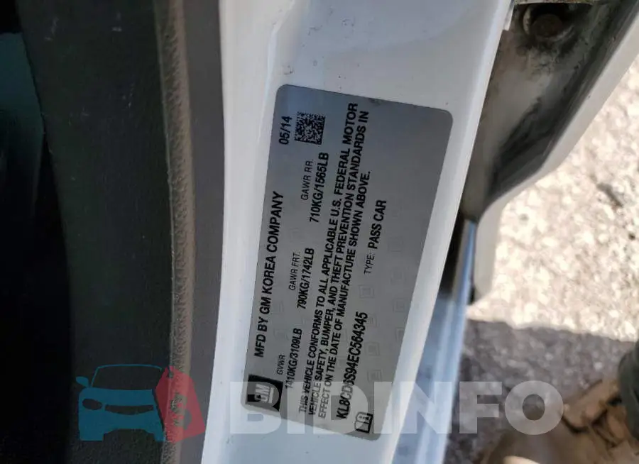 KL8CD6S94EC564345 Photo# 10