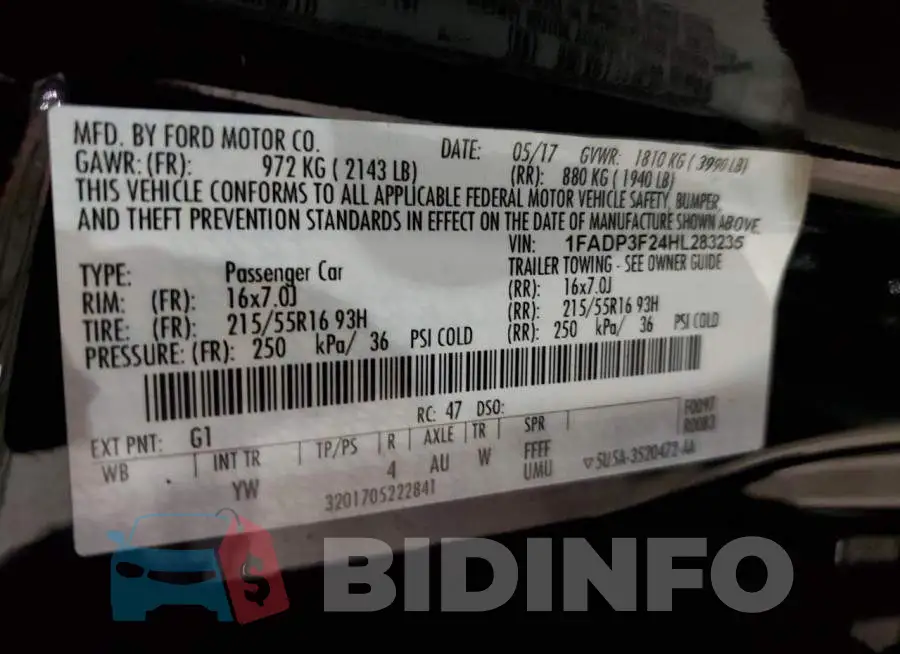 1FADP3F24HL283235 Photo# 12