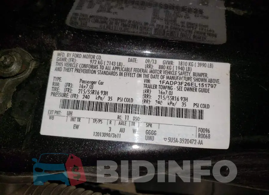 1FADP3F26EL151797 Photo# 12