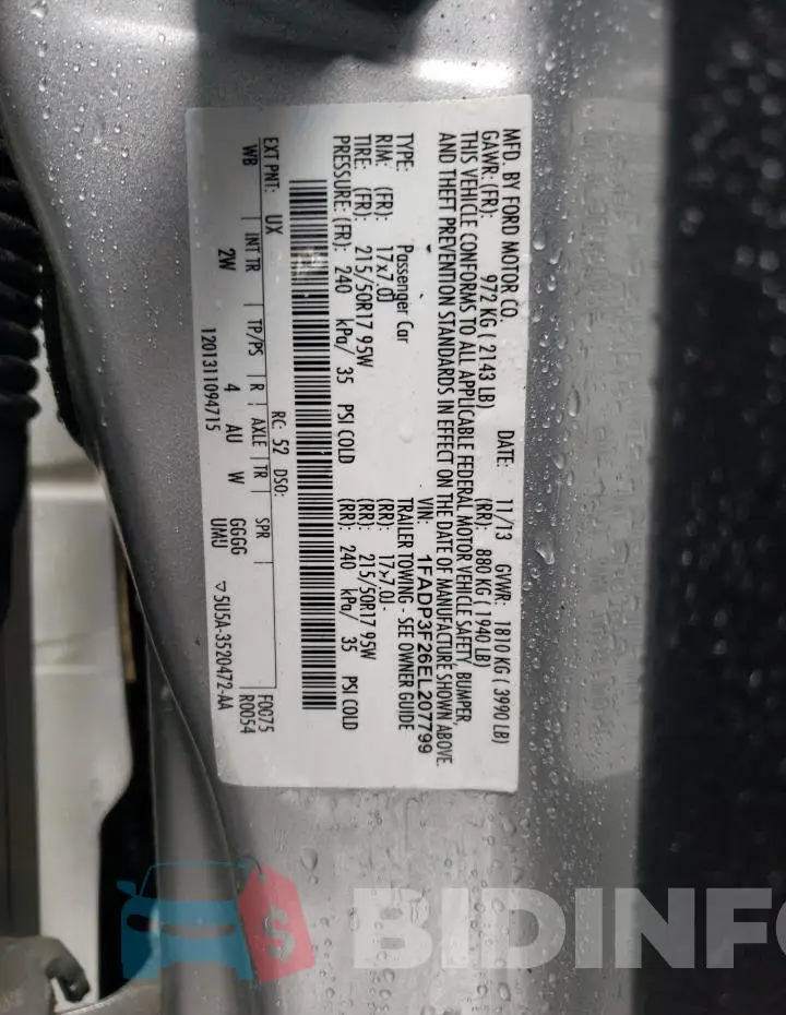 1FADP3F26EL207799 Photo# 10