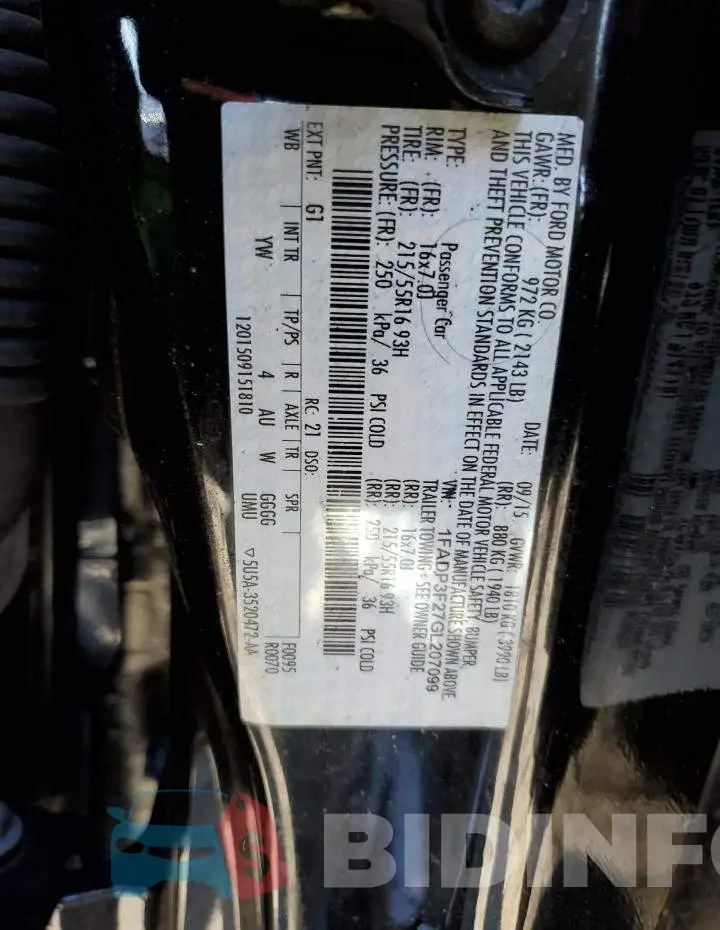 1FADP3F27GL207099 Photo# 12