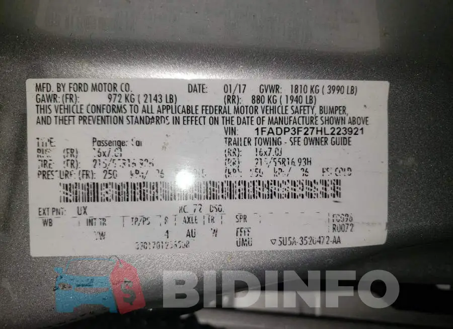 1FADP3F27HL223921 Photo# 12
