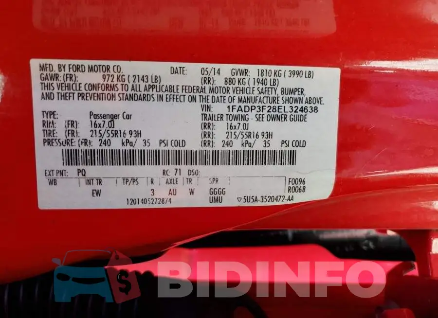1FADP3F28EL324638 Photo# 13