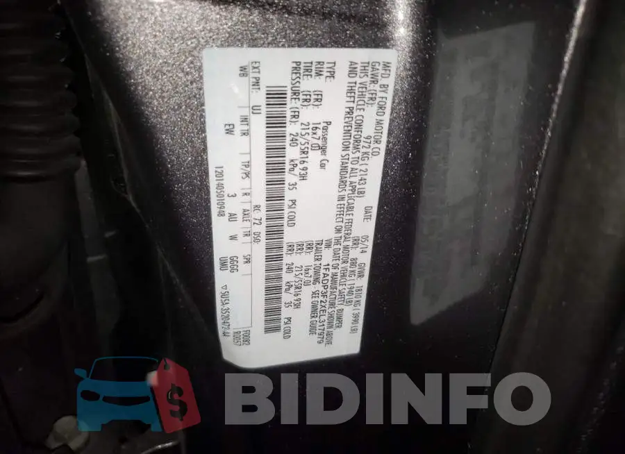 1FADP3F2XEL317979 Photo# 12