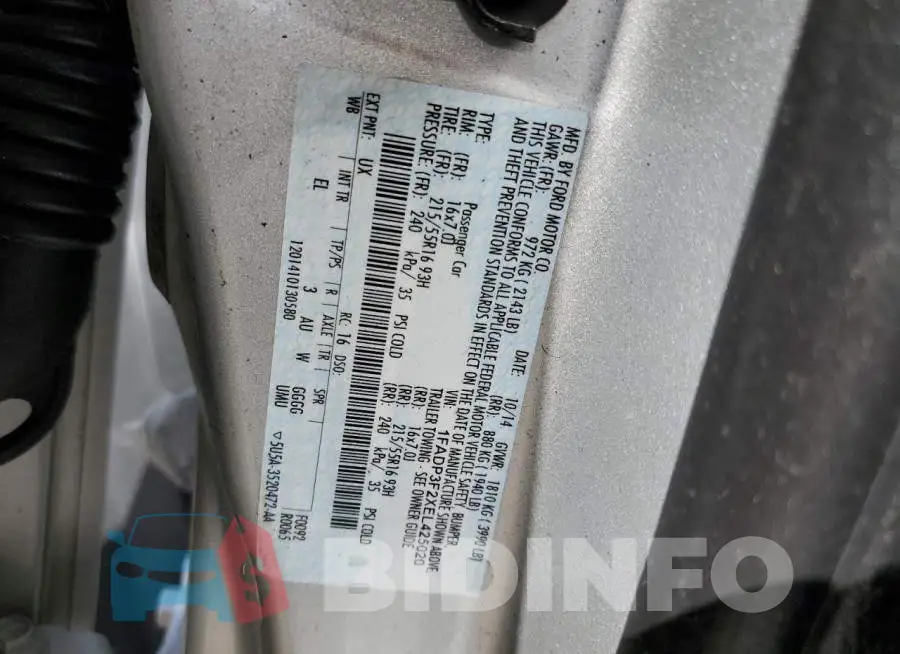 1FADP3F2XEL425020 Photo# 10