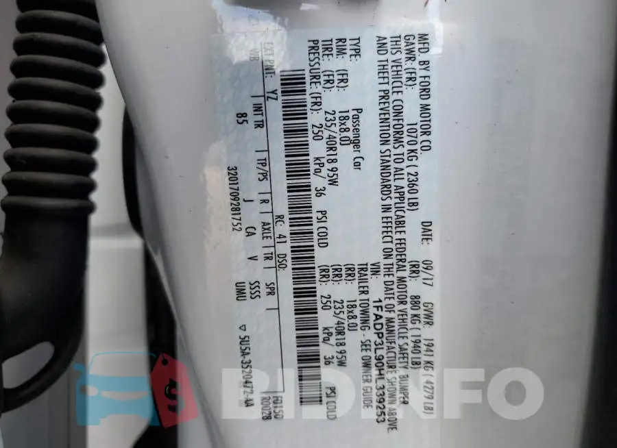 1FADP3L90HL339253 Photo# 10