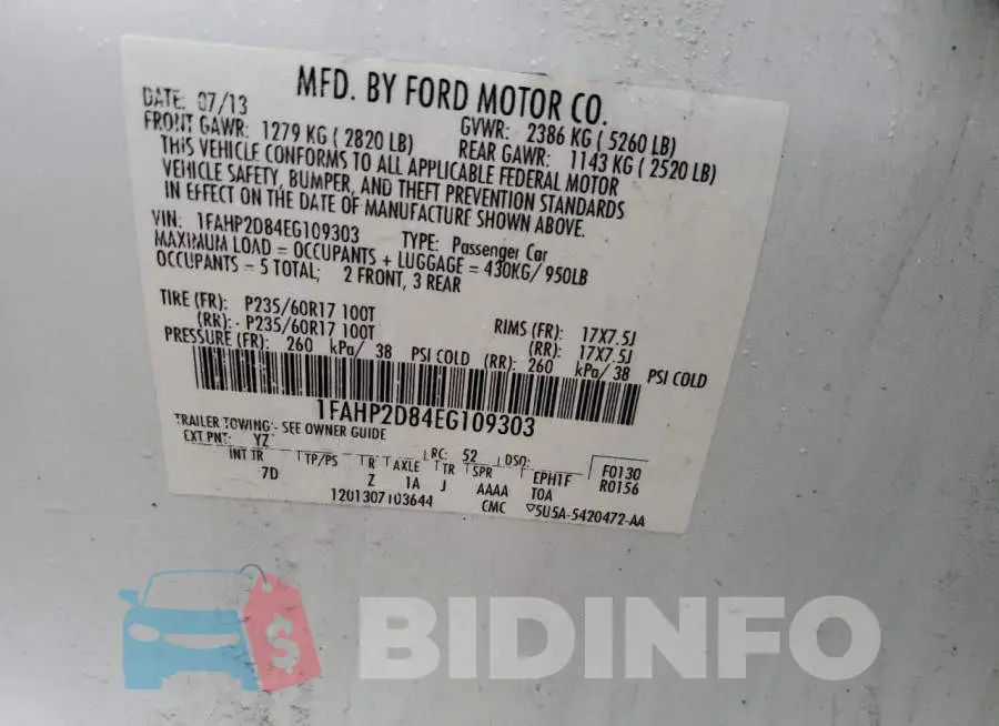 1FAHP2D84EG109303 Photo# 12