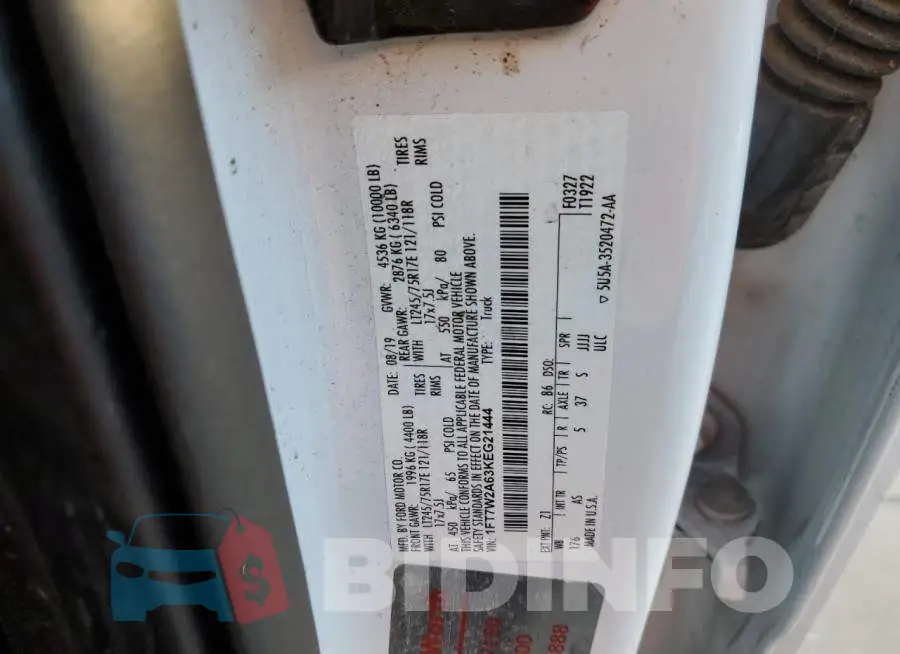 1FT7W2A63KEG21444 Photo# 12