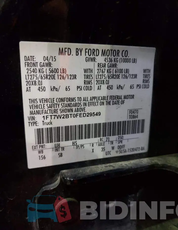1FT7W2BT0FED29549 Photo# 12
