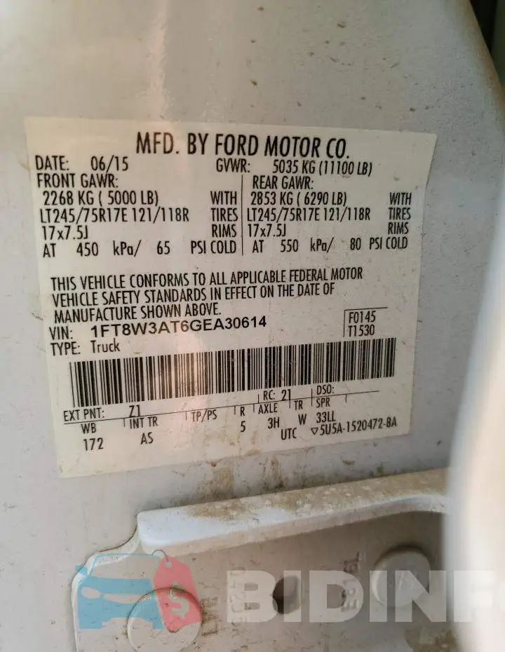 1FT8W3AT6GEA30614 Photo# 10