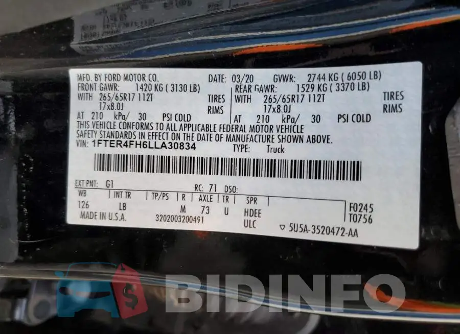 1FTER4FH6LLA30834 Photo# 12