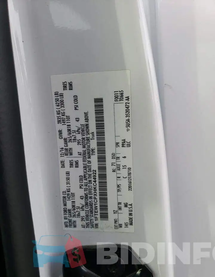 1FTEW1CPXHKC44922 Photo# 12